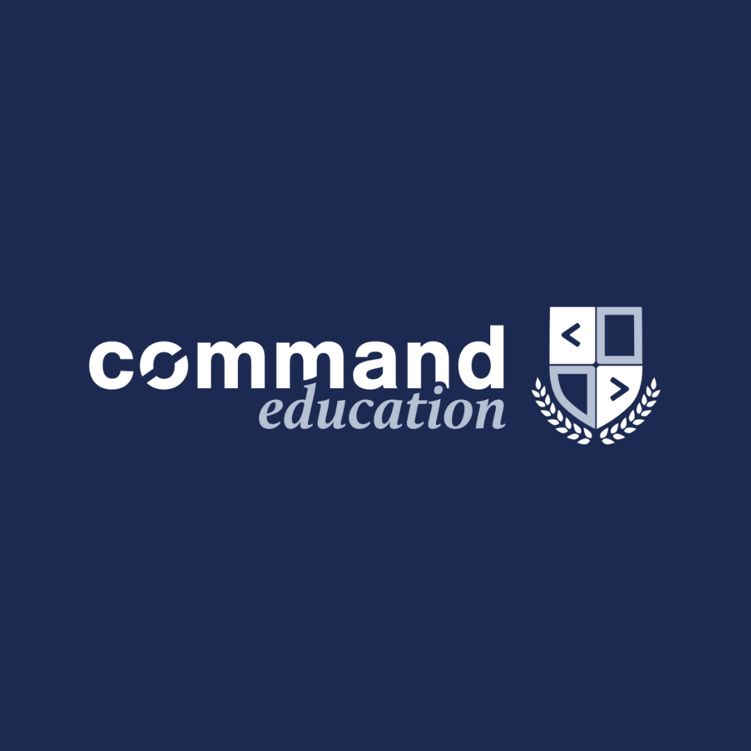 Command Education logo on a dark blue background
