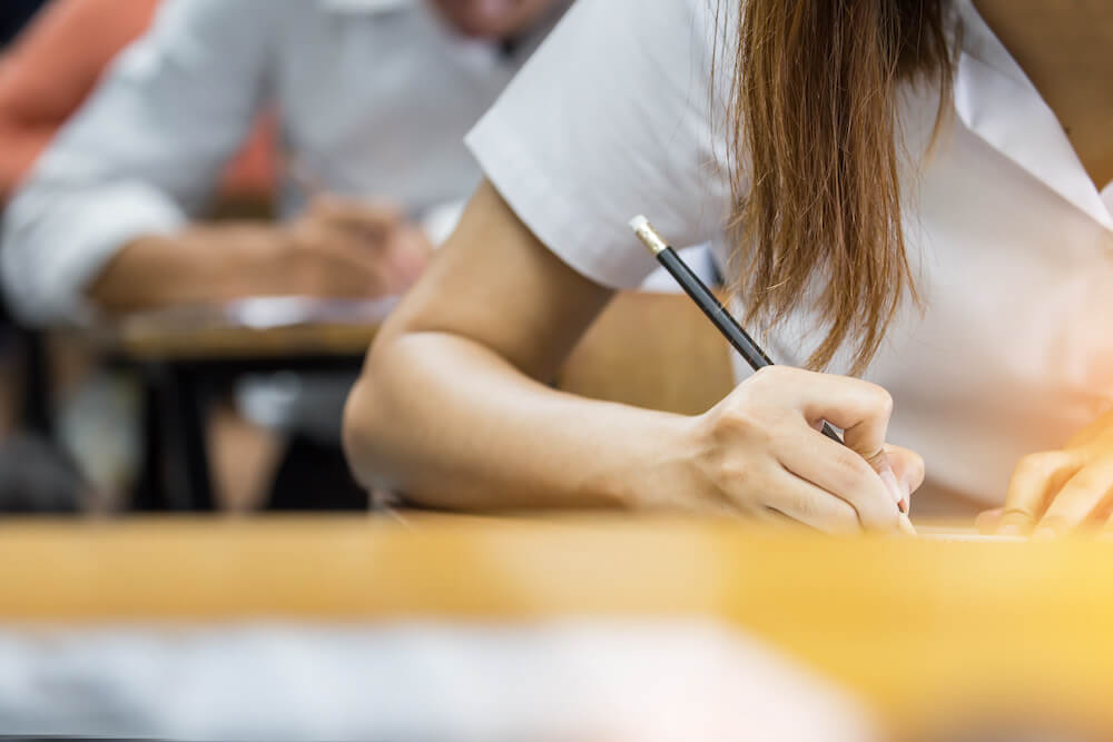 Student working on the SAT Exams