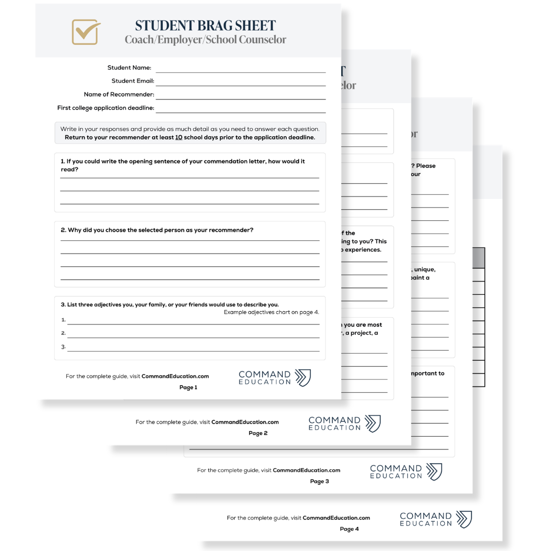 College List Planning Worksheet