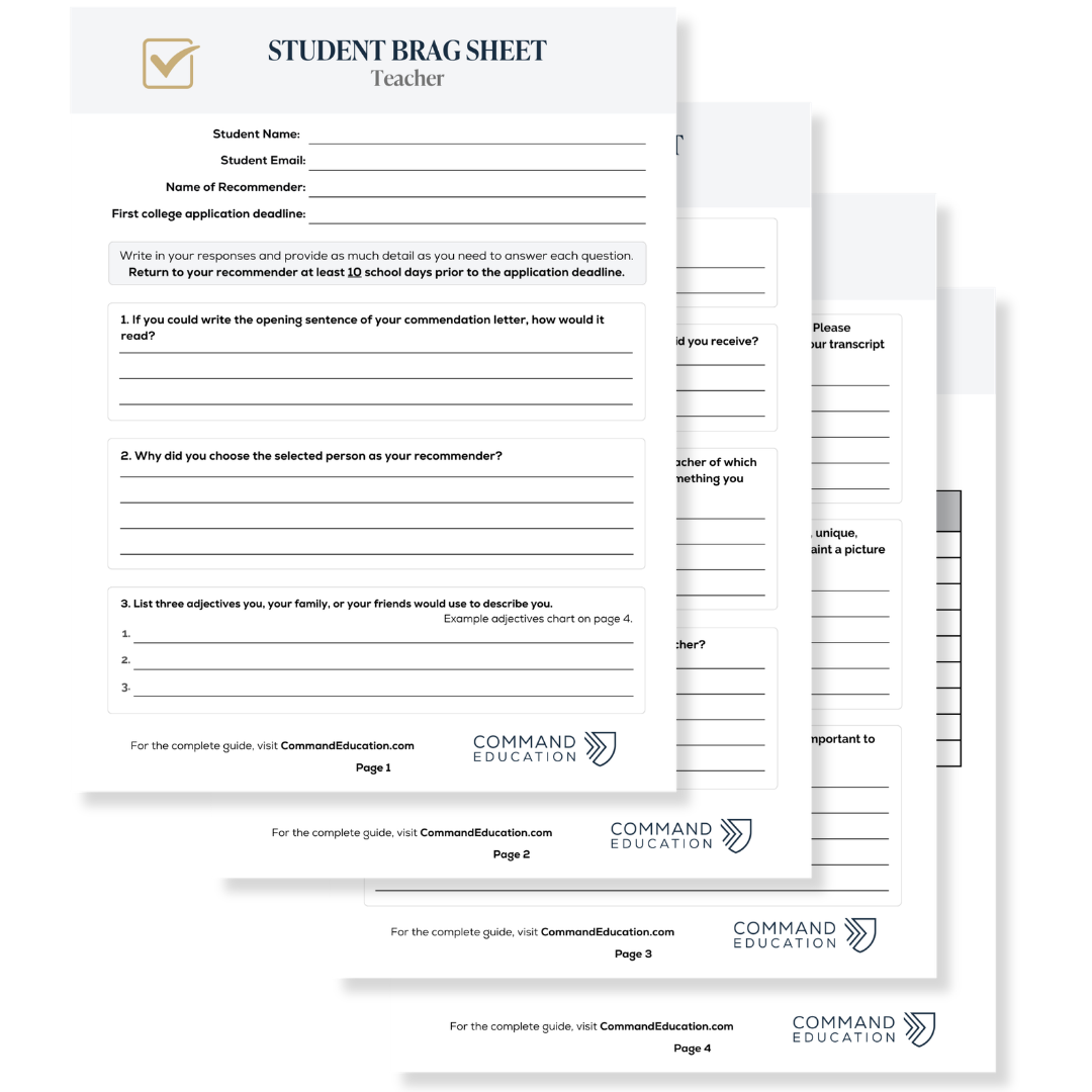 College List Planning Worksheet